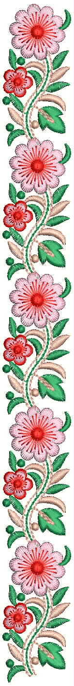  flowers well border embroidery design  Machine Embroidery Designs