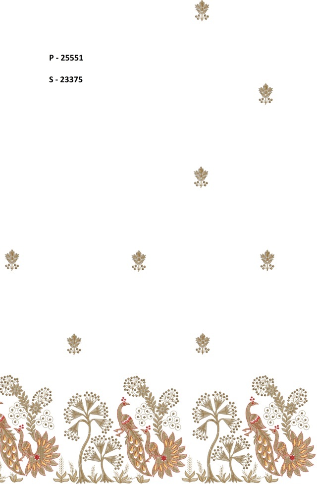 Fancy peacock figure concept panel pallu sct saree embroidery design Machine Embroidery Designs