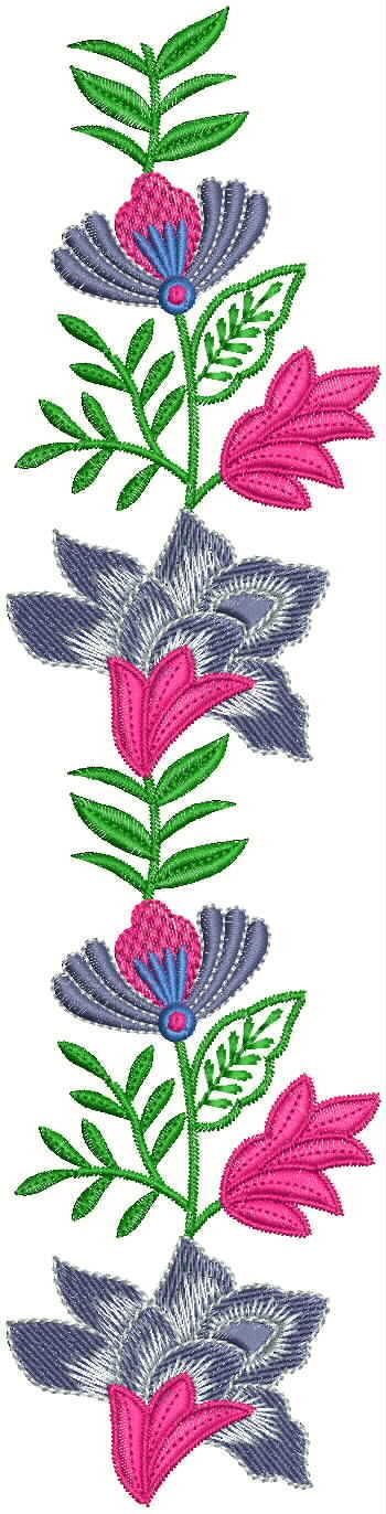 creative flowers well border embroidery design  Machine Embroidery Designs