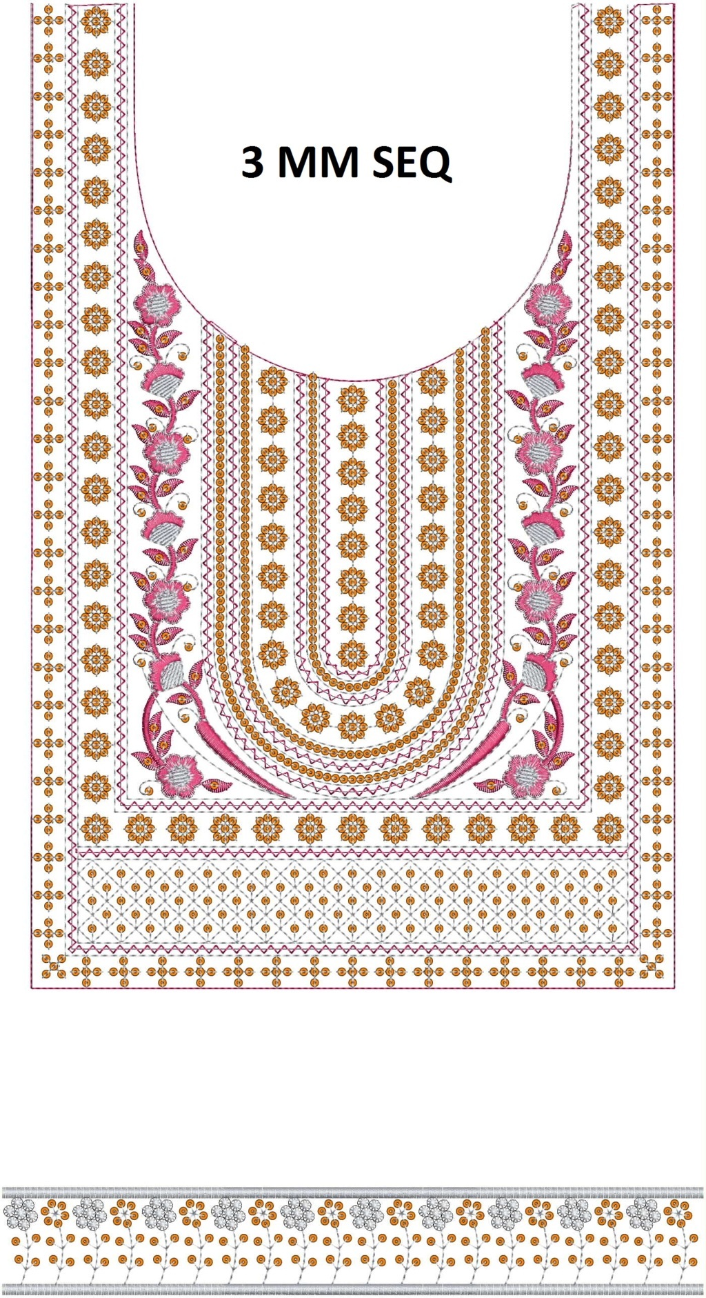 3 mm seq Latest neck top&kurti embroidery design   Machine Embroidery Designs
