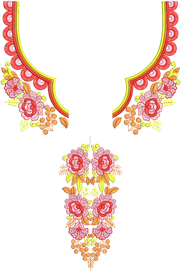 Split Neck Design for 6x10 hoop size Machine Embroidery Designs