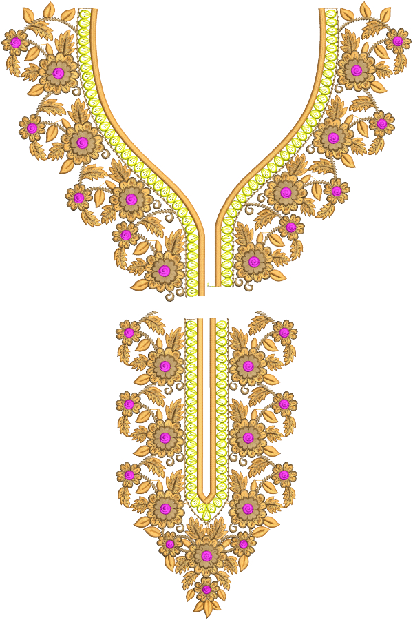 Split Neck Embroidery Designs for 6x10 Hoop Size Machine Embroidery Designs