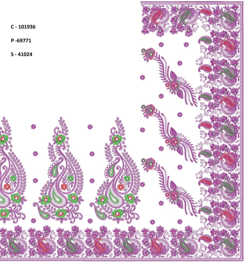 gujarat test kalkatti concept border c pallu sct saree embroidery  Machine Embroidery Designs