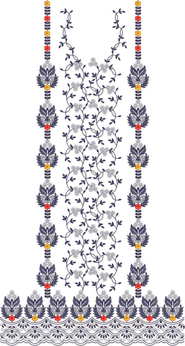 The Brief History Of Floral Pattern Dress Embroidery Design