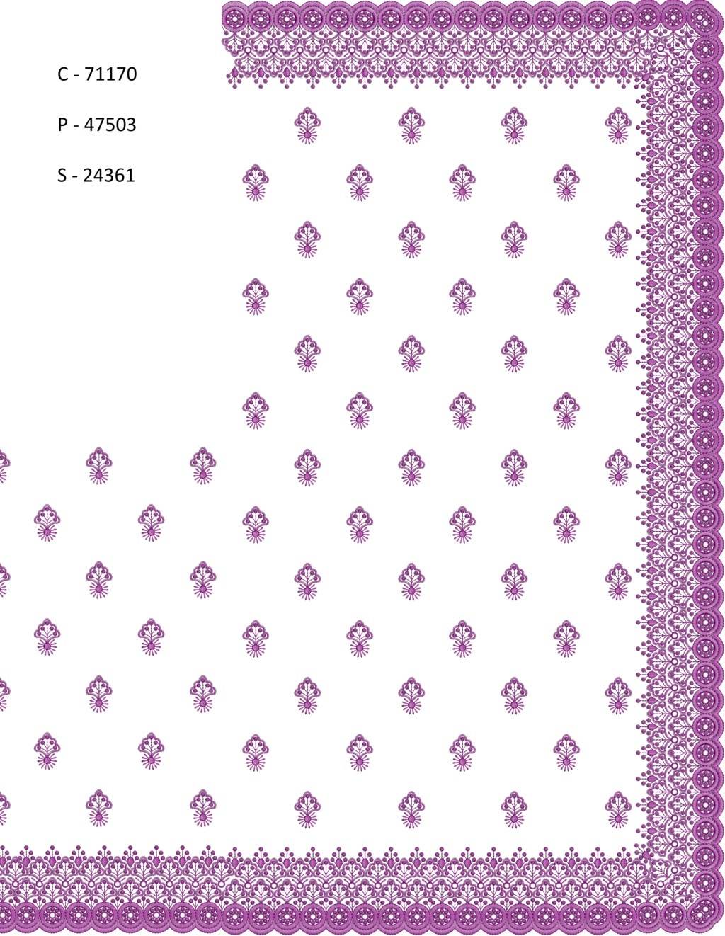 Beautiful border c pallu skt saree embroidery design Machine Embroidery Designs