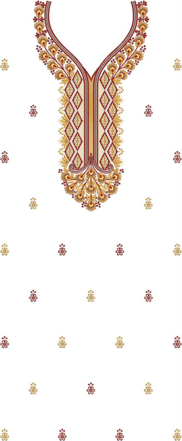 fancy neck butti lace single head top/duptta embroidery design  Machine Embroidery Designs