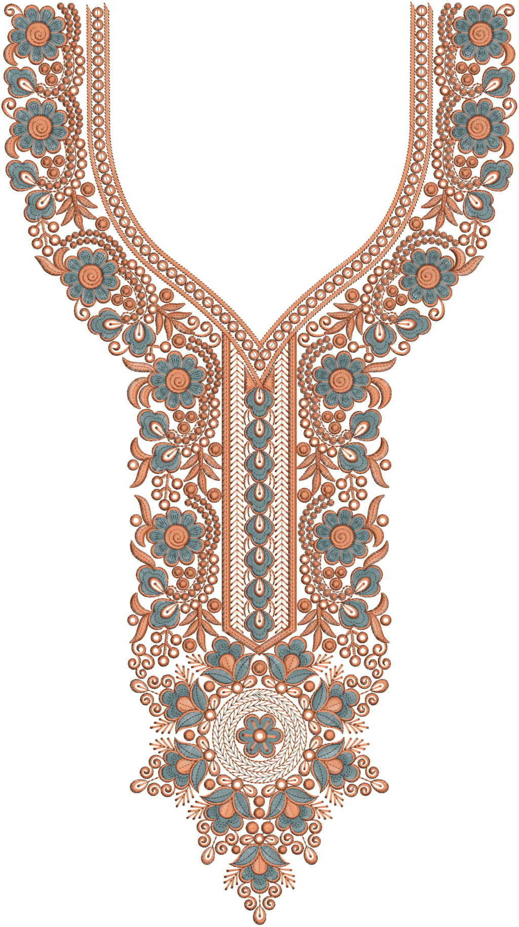 Woman Neck Embroidery Design